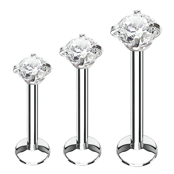 Crystal Paved Ferido Ball Surgical Steel Tragus Labret Monroe Lip Ring Stud